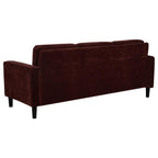 Home & Sleep Outlet - Ruth 77-inch Fabric Upholstered Track Arm Sofa Rust Red