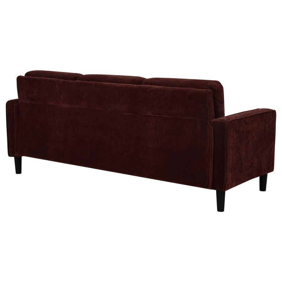 Home & Sleep Outlet - Ruth 77-inch Fabric Upholstered Track Arm Sofa Rust Red
