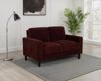 Home & Sleep Outlet - Ruth Fabric Upholstered Track Arm Loveseat Rust Red