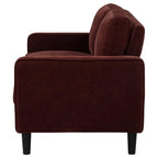 Home & Sleep Outlet - Ruth Fabric Upholstered Track Arm Loveseat Rust Red