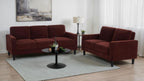 Home & Sleep Outlet - Ruth Fabric Upholstered Track Arm Loveseat Rust Red