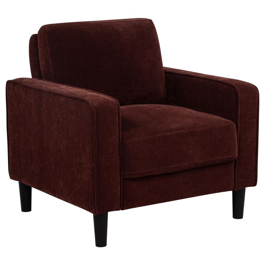 Home & Sleep Outlet - Ruth Fabric Upholstered Track Arm Accent Chair Rust Red