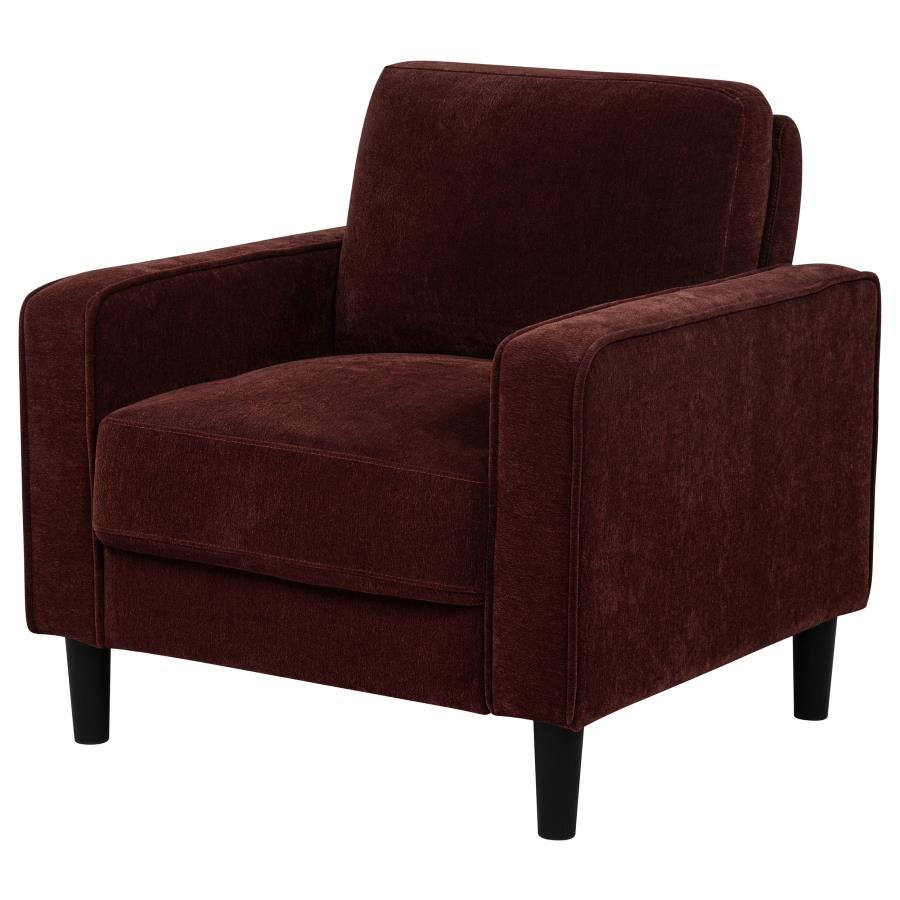 Home & Sleep Outlet - Ruth Fabric Upholstered Track Arm Accent Chair Rust Red