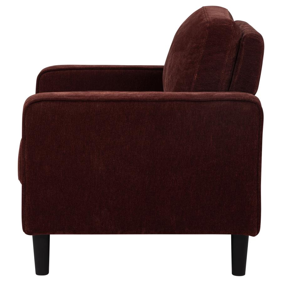Home & Sleep Outlet - Ruth Fabric Upholstered Track Arm Accent Chair Rust Red