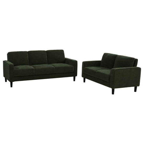 Ruth 2-piece Fabric Upholstered Track Arm Sofa Matcha Green