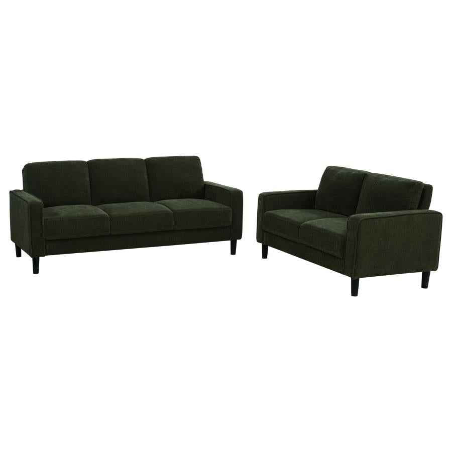 Ruth 2-piece Fabric Upholstered Track Arm Sofa Matcha Green