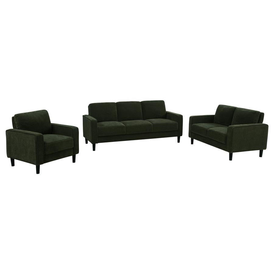 Home & Sleep Outlet - Ruth 3-piece Fabric Upholstered Track Arm Sofa Matcha Green