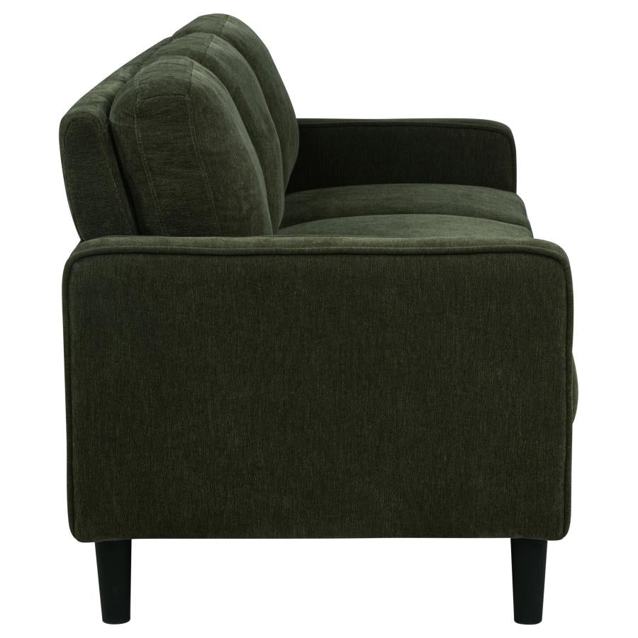 Home & Sleep Outlet - Ruth 3-piece Fabric Upholstered Track Arm Sofa Matcha Green