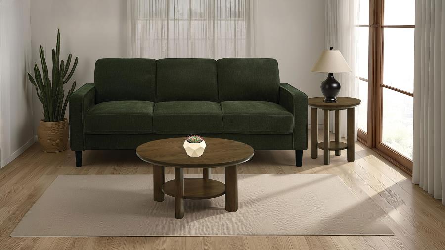 Home & Sleep Outlet - Ruth 77-inch Fabric Upholstered Track Arm Sofa Matcha Green