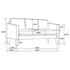 Home & Sleep Outlet - Ruth 77-inch Fabric Upholstered Track Arm Sofa Matcha Green