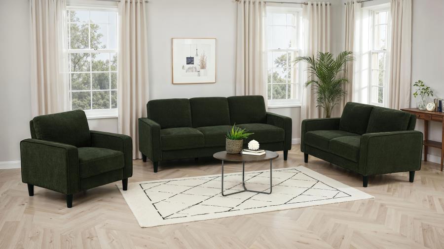 Home & Sleep Outlet - Ruth 77-inch Fabric Upholstered Track Arm Sofa Matcha Green