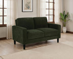 Home & Sleep Outlet - Ruth Fabric Upholstered Track Arm Loveseat Matcha Green