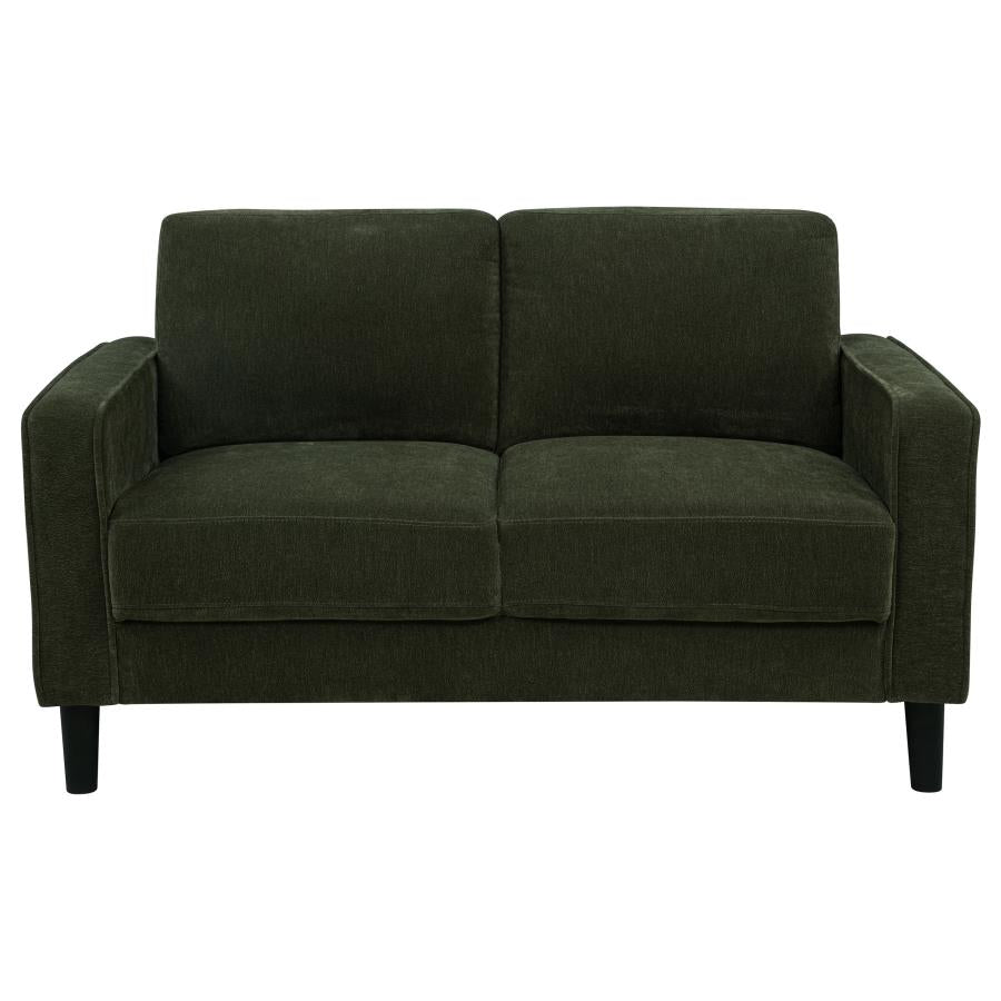 Home & Sleep Outlet - Ruth Fabric Upholstered Track Arm Loveseat Matcha Green