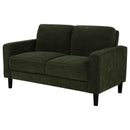 Ruth Fabric Upholstered Track Arm Loveseat Matcha Green