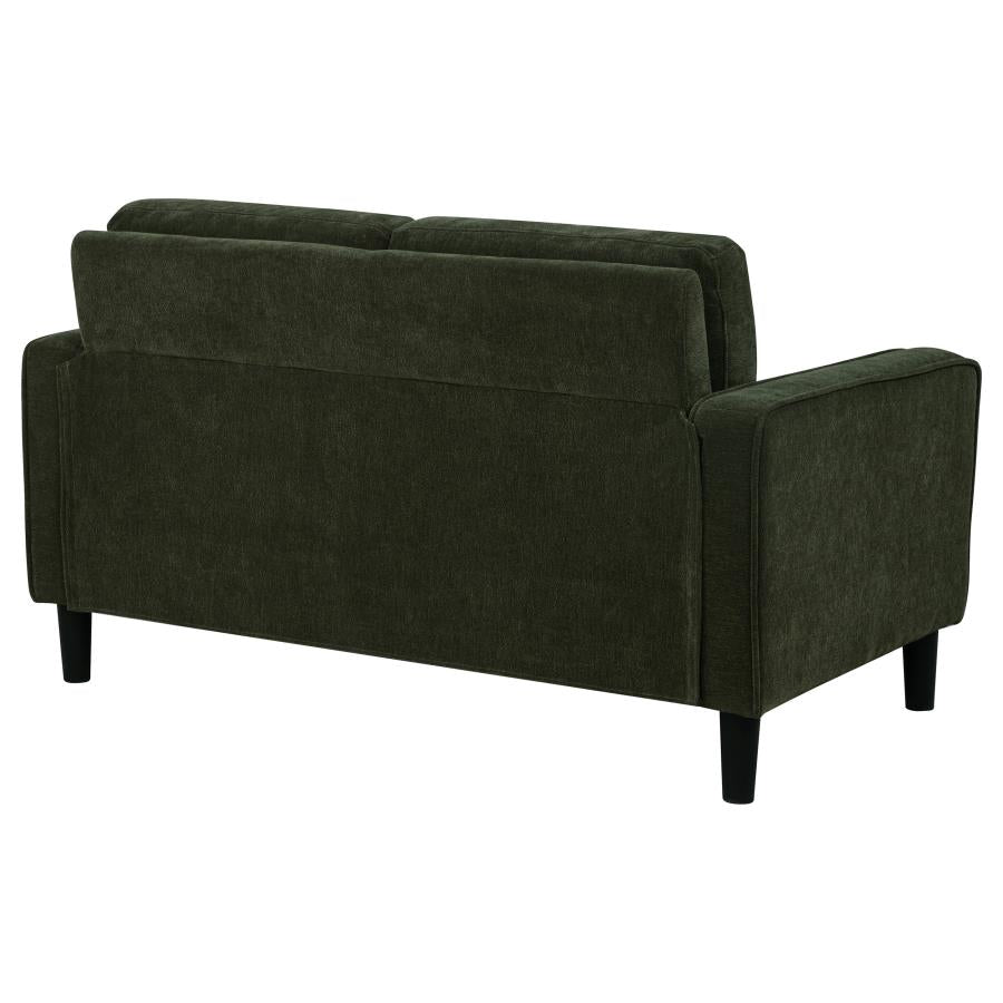 Home & Sleep Outlet - Ruth Fabric Upholstered Track Arm Loveseat Matcha Green