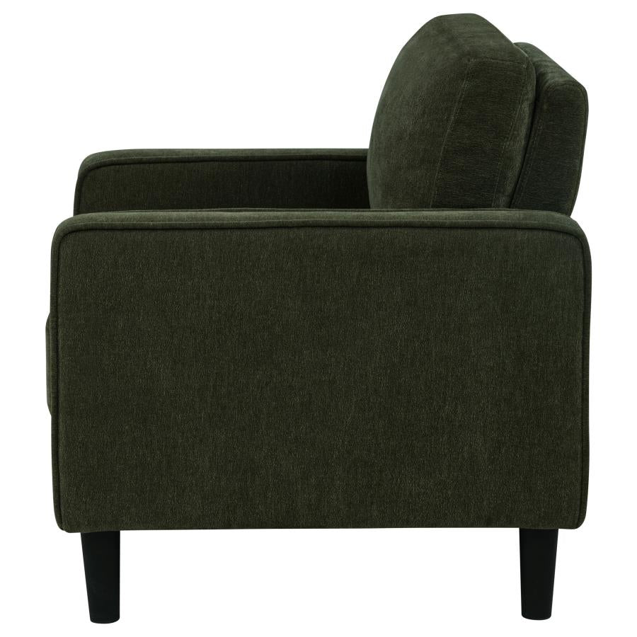 Home & Sleep Outlet - Ruth Fabric Upholstered Track Arm Accent Chair Matcha Green