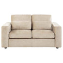 Amador Chenille Upholstered Track Arm Loveseat Camel