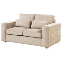 Amador Chenille Upholstered Track Arm Loveseat Camel