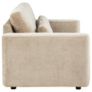 Amador Chenille Upholstered Track Arm Loveseat Camel