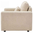 Amador Chenille Upholstered Track Arm Accent Chair Camel