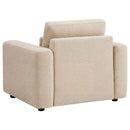 Amador Chenille Upholstered Track Arm Accent Chair Camel