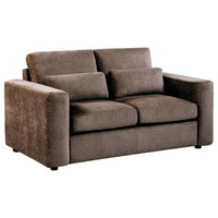 Amador 2-piece Chenille Upholstered Track Arm Sofa Set Chocolate