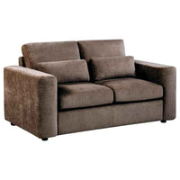 Amador 3-piece Chenille Upholstered Track Arm Sofa Set Chocolate