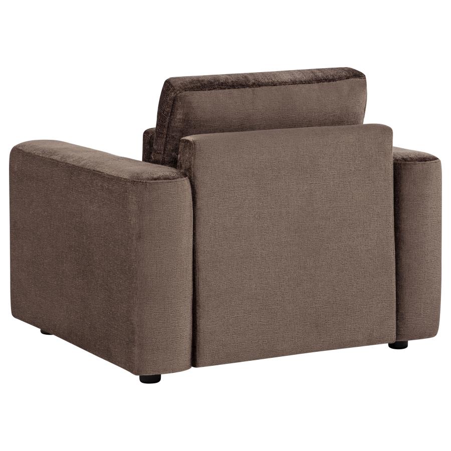 Amador 3-piece Chenille Upholstered Track Arm Sofa Set Chocolate