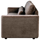 Amador Chenille Upholstered Track Arm Sofa Chocolate