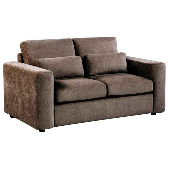 Amador Chenille Upholstered Track Arm Loveseat Chocolate
