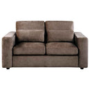 Amador Chenille Upholstered Track Arm Loveseat Chocolate