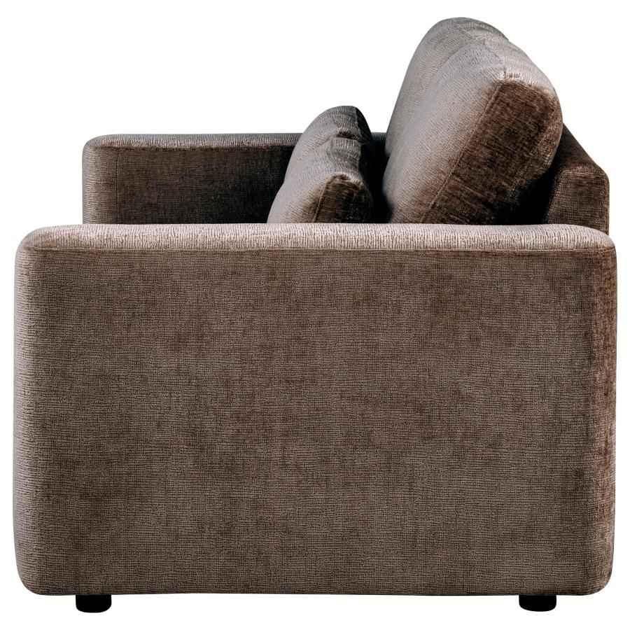 Amador Chenille Upholstered Track Arm Loveseat Chocolate