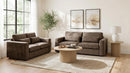 Amador Chenille Upholstered Track Arm Loveseat Chocolate