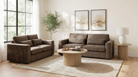 Amador Chenille Upholstered Track Arm Loveseat Chocolate