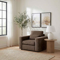 Amador Chenille Upholstered Track Arm Accent Chair Chocolate
