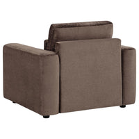 Amador Chenille Upholstered Track Arm Accent Chair Chocolate
