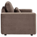 Amador Chenille Upholstered Track Arm Accent Chair Chocolate