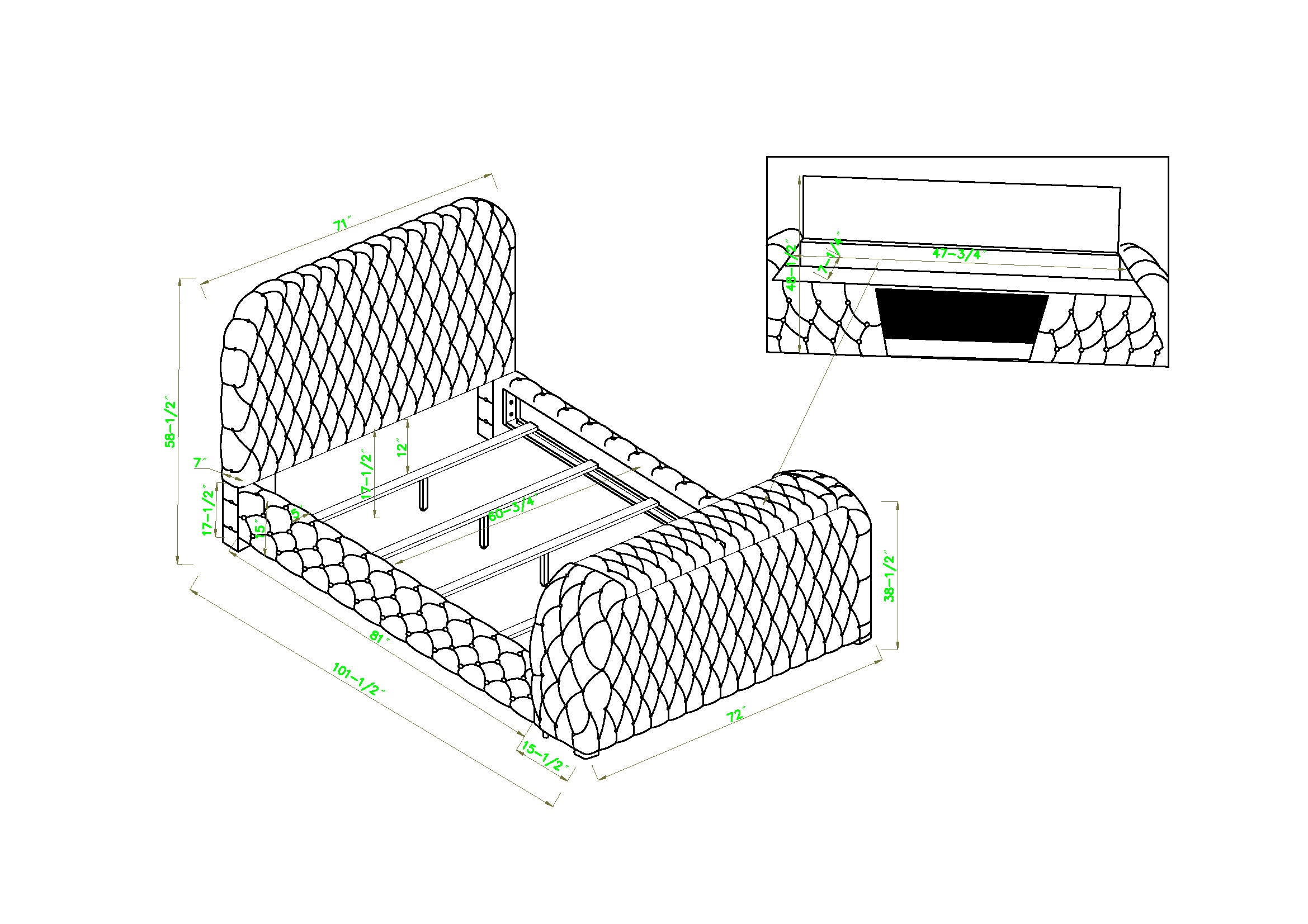 NATALIA 5115BK (9-Piece Bed Set)