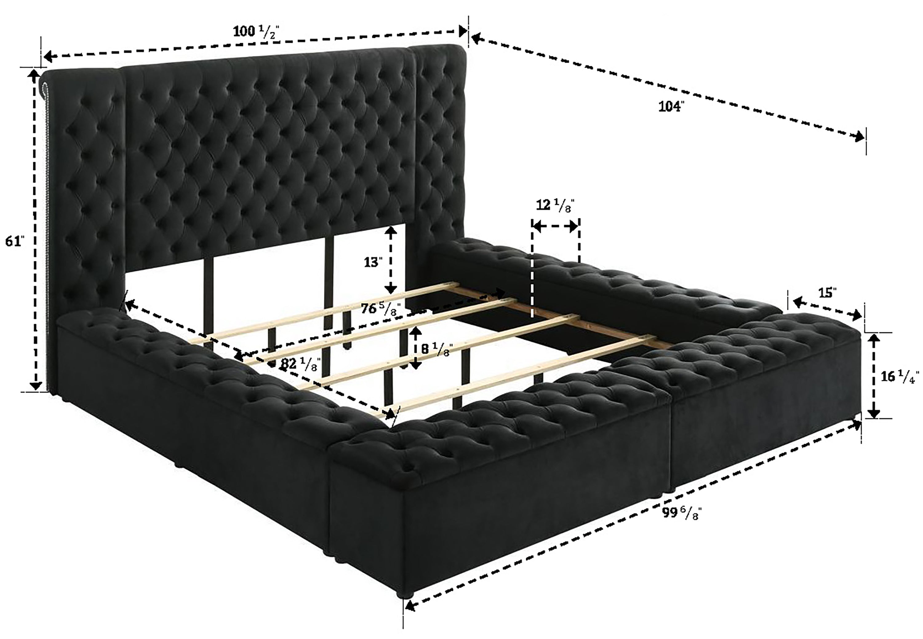 LILIANA 5203BK-Q (5-Piece Bed Set)