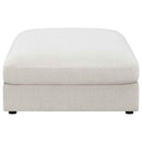 Serene Square Upholstered Ottoman Beige