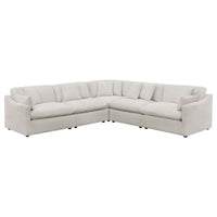 Hobson 5-piece Upholstered Modular Sectional Sofa Ivory