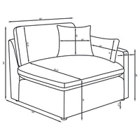 Hobson 4-piece Upholstered Modular Sectional Sofa Ivory