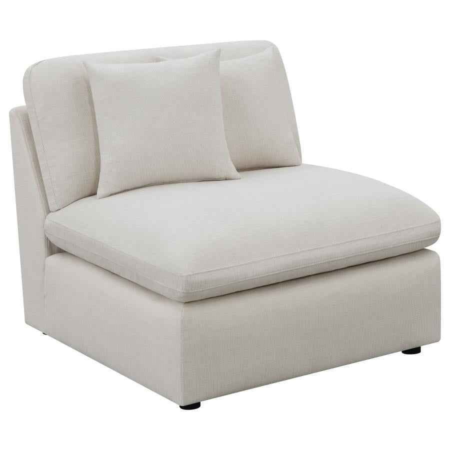 Hobson Upholstered Armless Chair Ivory