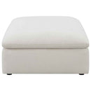 Hobson Square Upholstered Ottoman Ivory