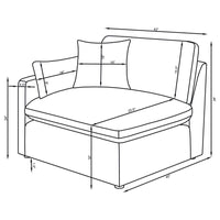 Hobson 5-piece Upholstered Modular Sectional Sofa Charcoal
