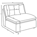 Hobson Upholstered Armless Chair Charcoal