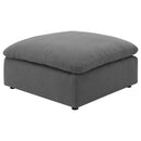 Hobson Square Upholstered Ottoman Charcoal