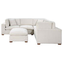 Lakeview 6-piece Upholstered Modular Sectional Sofa Ivory