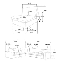 Lakeview 6-piece Upholstered Modular Sectional Sofa Ivory