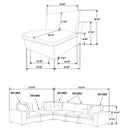 Lakeview 5-piece Upholstered Modular Sectional Chocolate